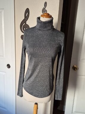 Women's Sparkle Grey Turtleneck